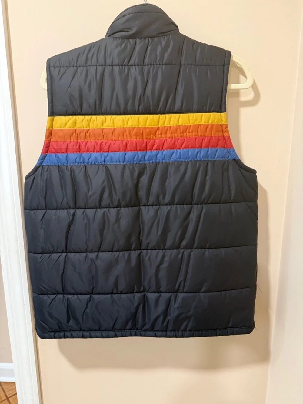 Aviator Nation 4 STRIPE VEST SHERPA - NAVY Small